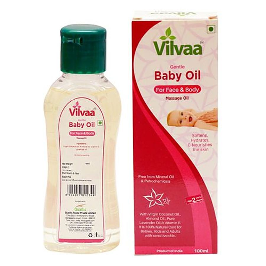 Vilvaa Massage Oil - Gentle Baby Oil For Face & Body