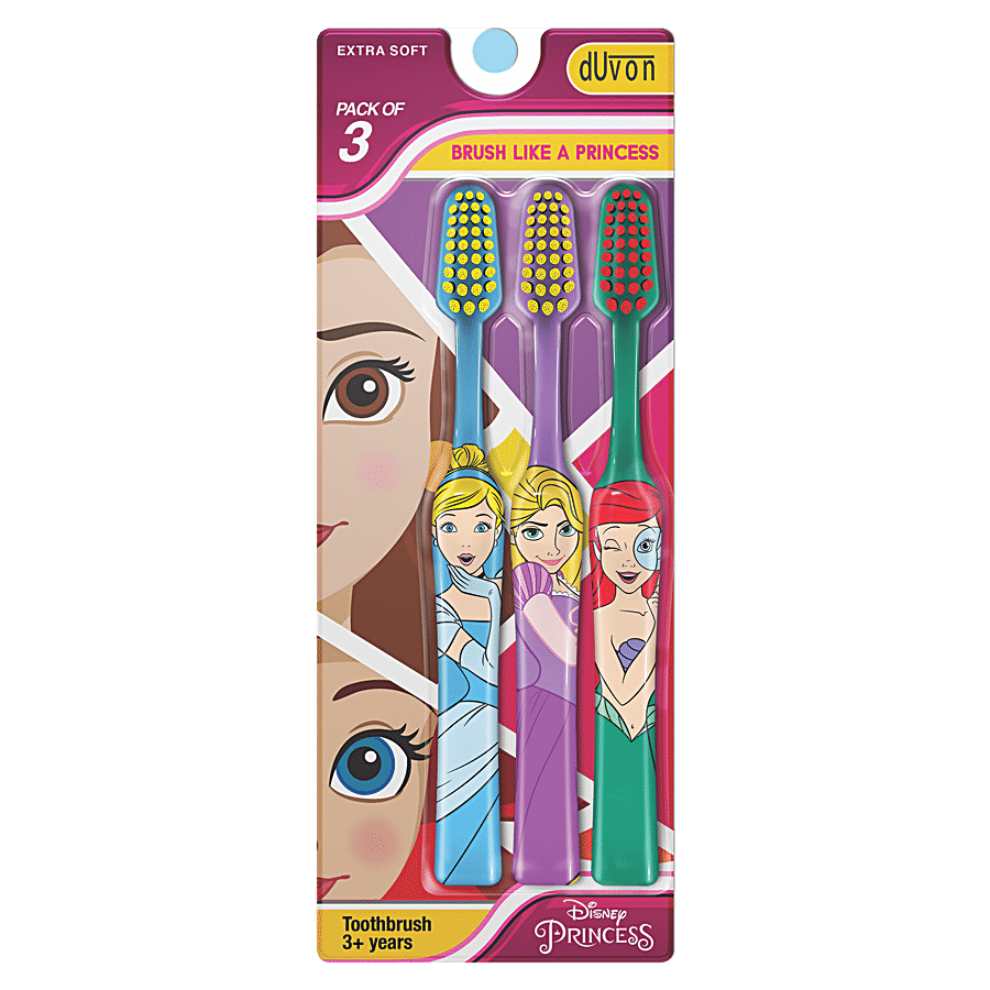 DUVON Disney Princesses Kids Toothbrush - Extra Soft Bristles