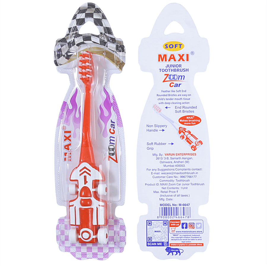 MAXI Zoom Car Junior Toothbrush - Soft Bristles