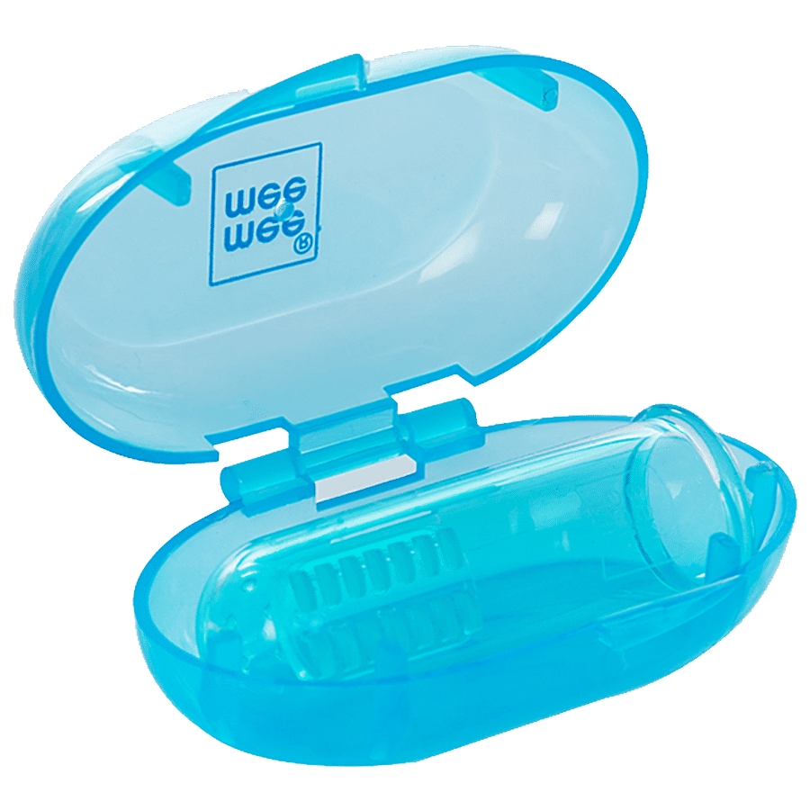 Mee Mee Finger Brush With Storage Case - Blue