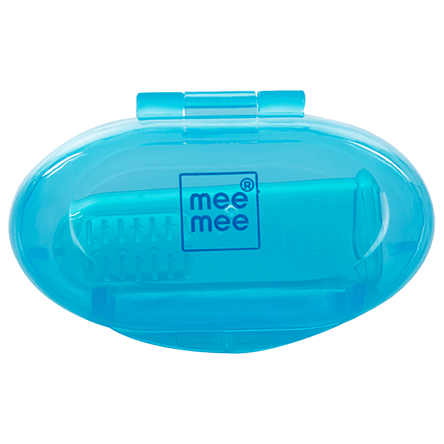 Mee Mee Finger Brush With Storage Case - Blue