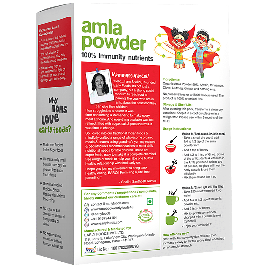 Early Foods Organic Amla Powder - 100% Immunity Nutrients