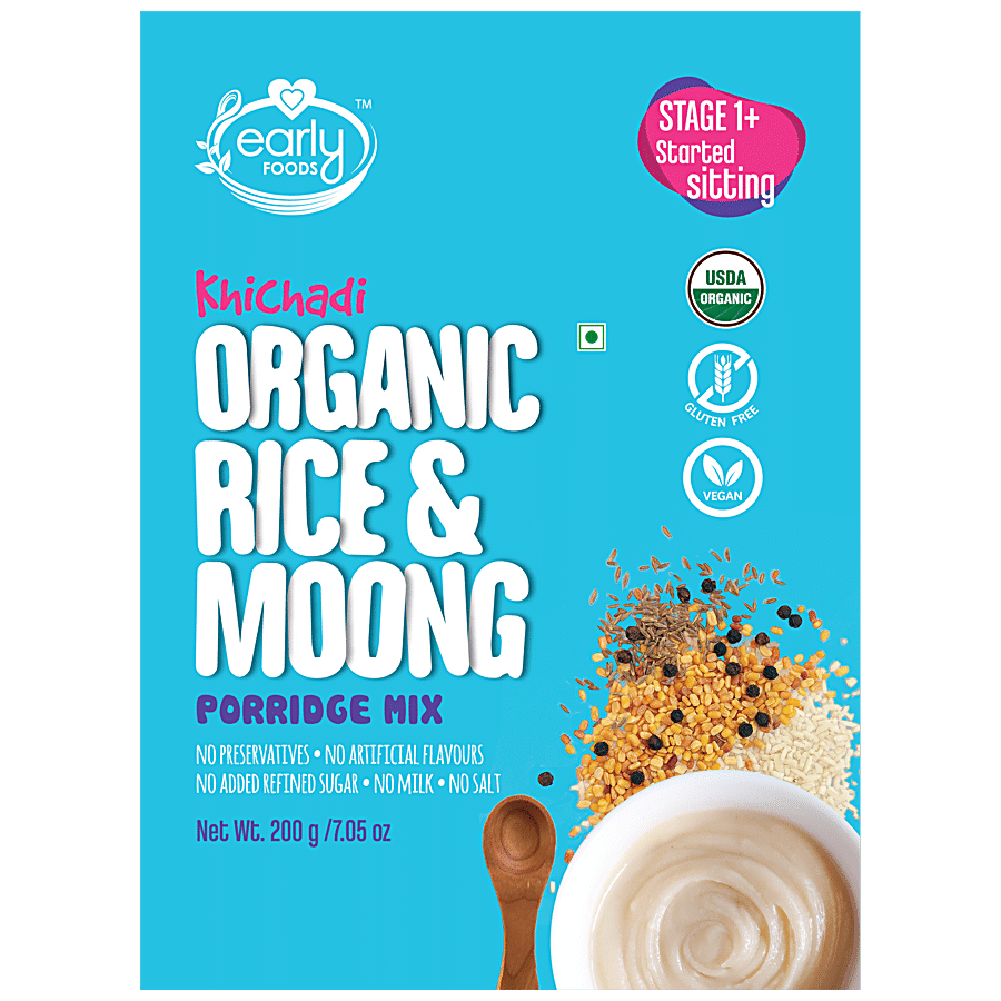 Early Foods Organic Instant Rice & Moong Khichadi/Porridge Mix - Vegan