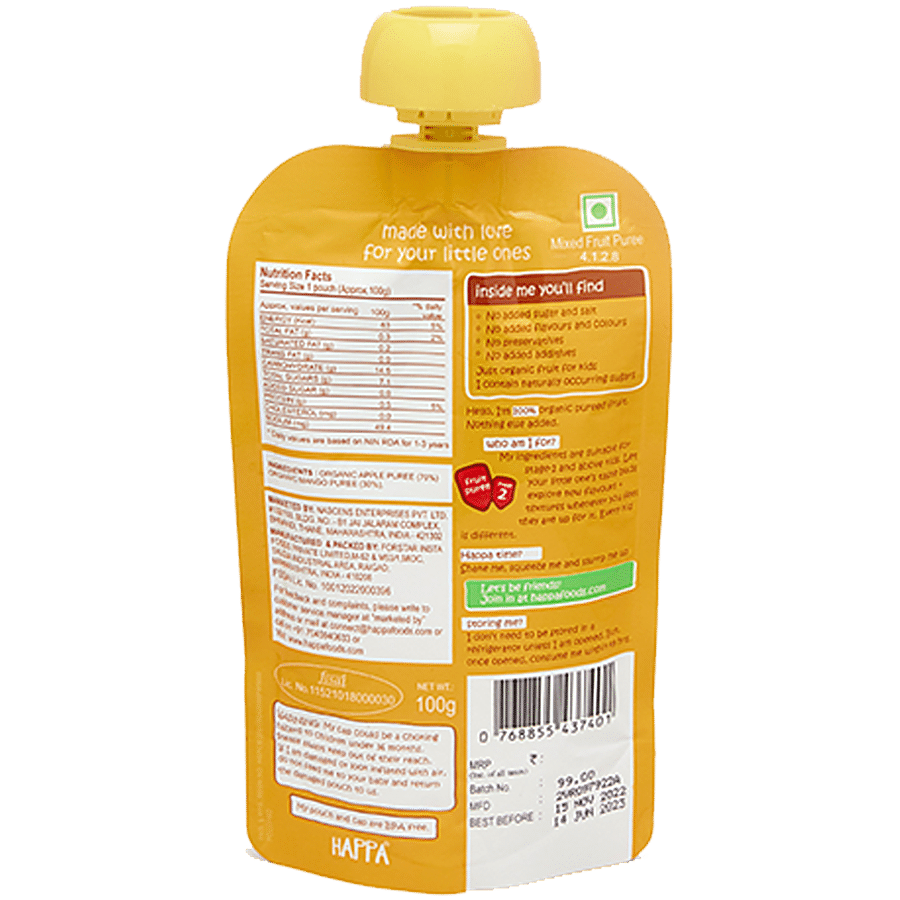 Happa Organic Puree - Apple + Mango