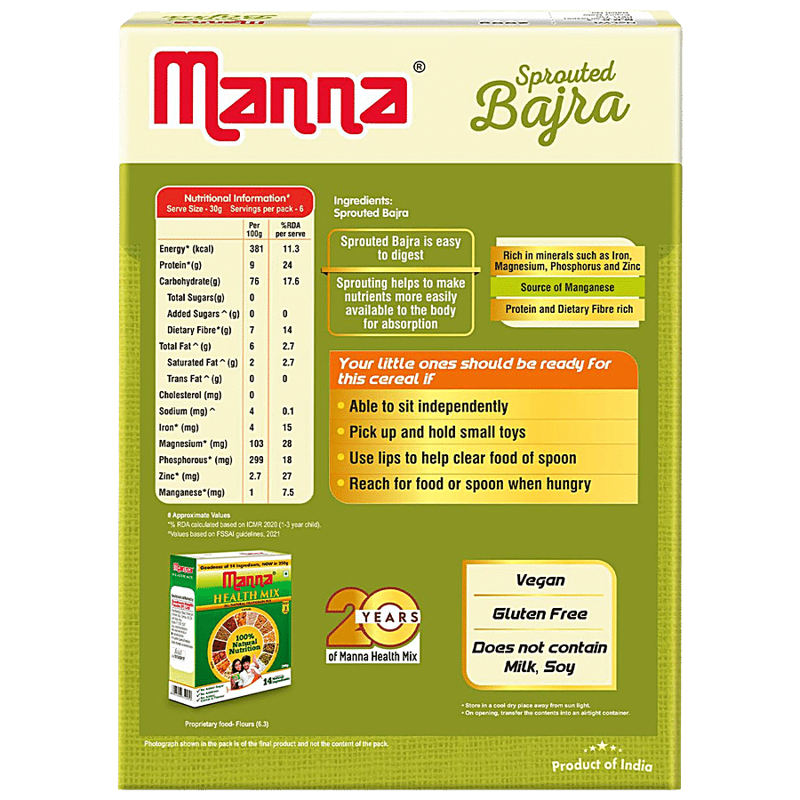 Manna Baby Cereal - Sprouted Bajra