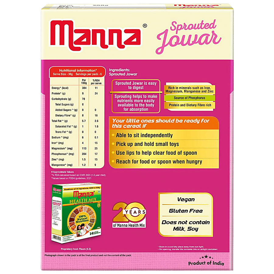 Manna Baby Cereal - Sprouted Jowar