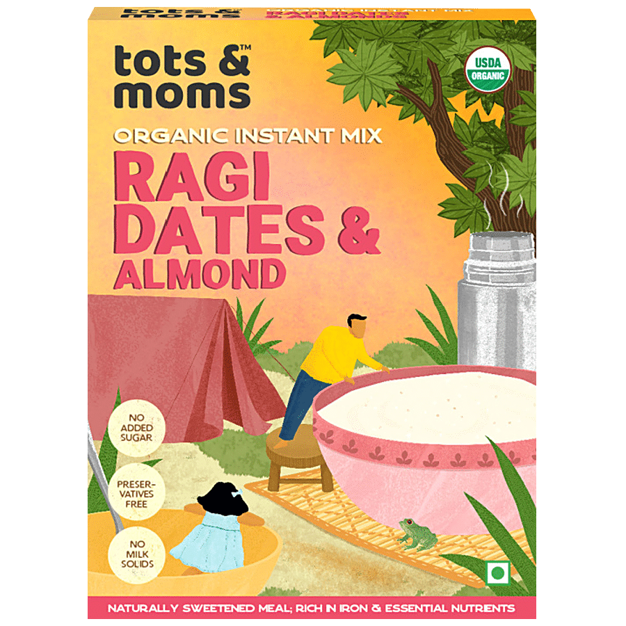 TOTS AND MOMS FOODS Organic Instant Mix - Ragi Dates & Almonds