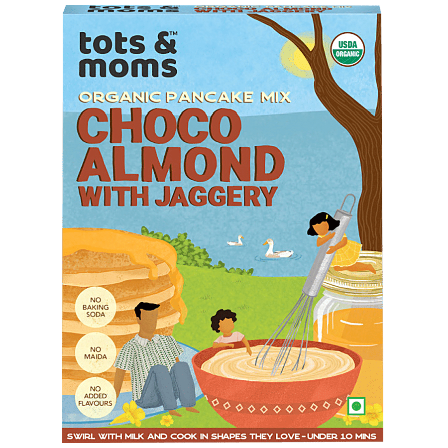 TOTS AND MOMS FOODS Organic Pancake Mix - Choco Almond With Jaggery