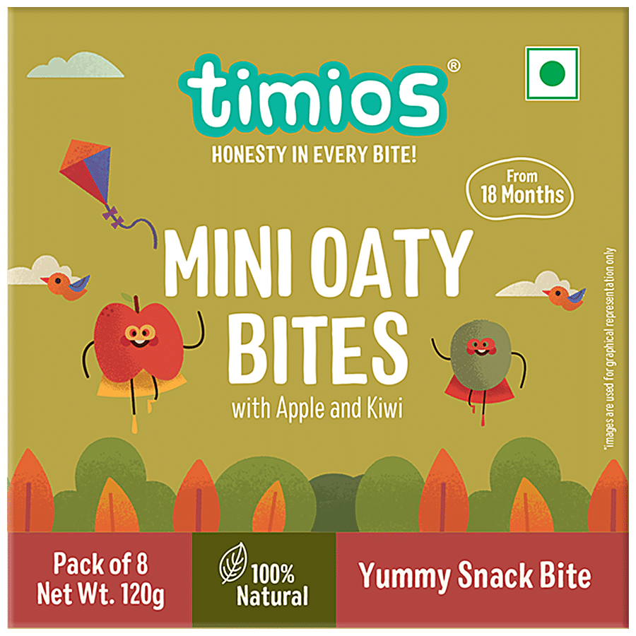 Timios Mini Oaty Bites - With Apple & Kiwi