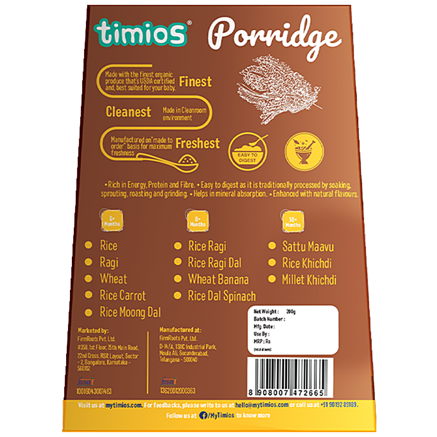 Timios Porridge - Organic Ragi