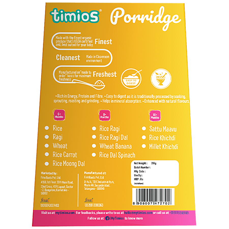 Timios Porridge - Organic Rice & Carrot