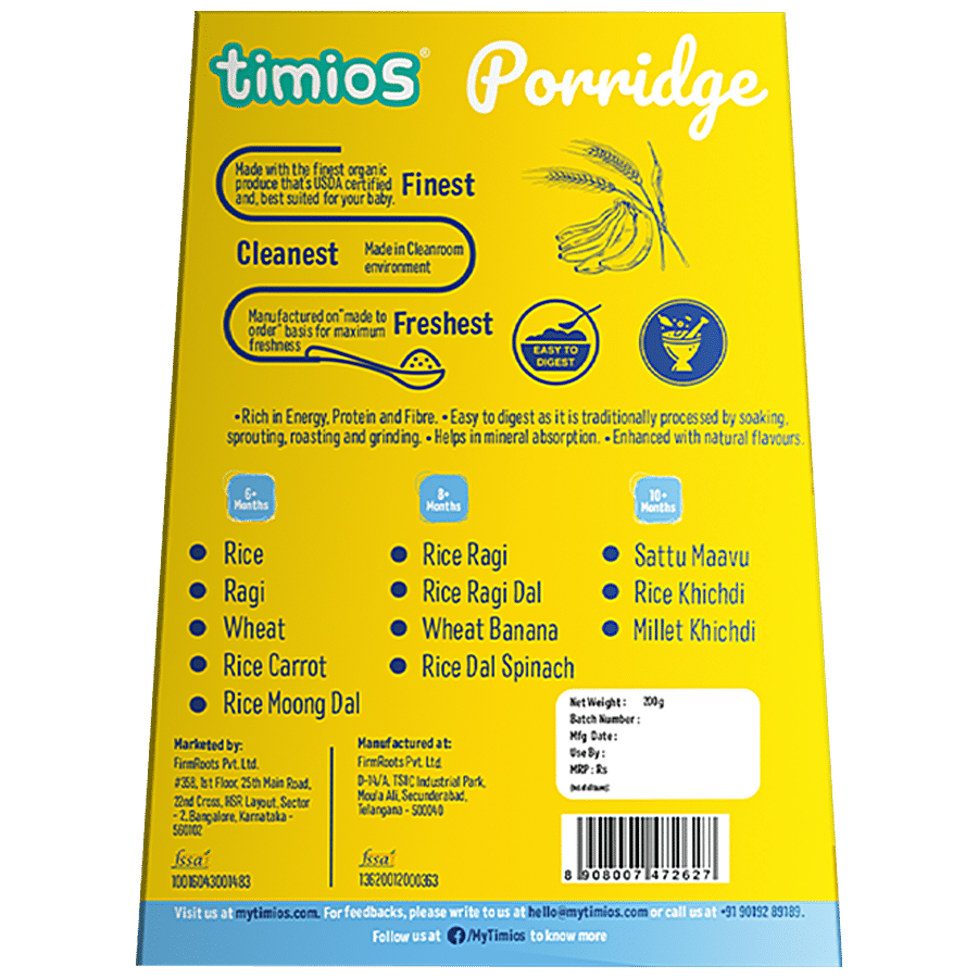 Timios Porridge - Organic Wheat & Banana