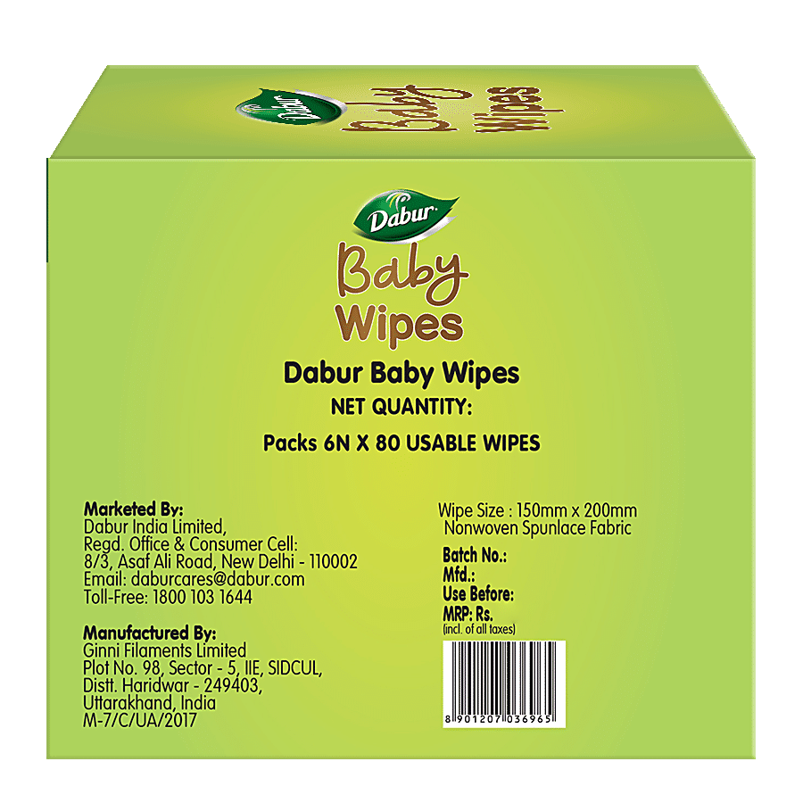 Dabur Baby Wipes With Moisture Lock Cap