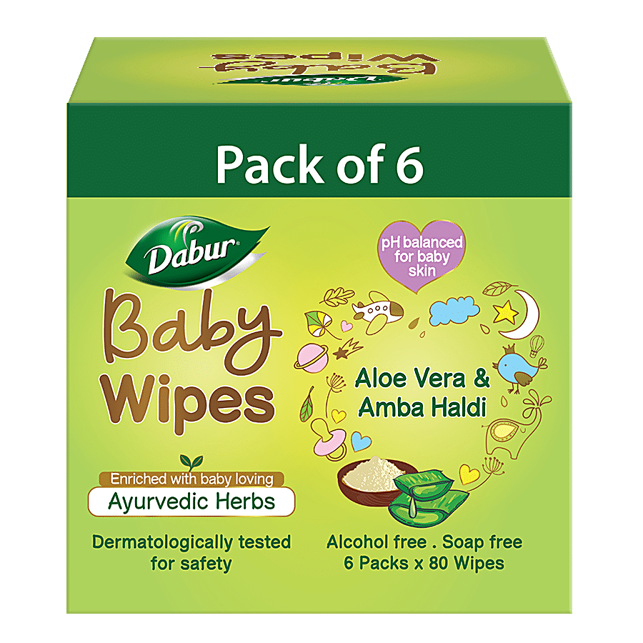 Dabur Baby Wipes With Moisture Lock Cap