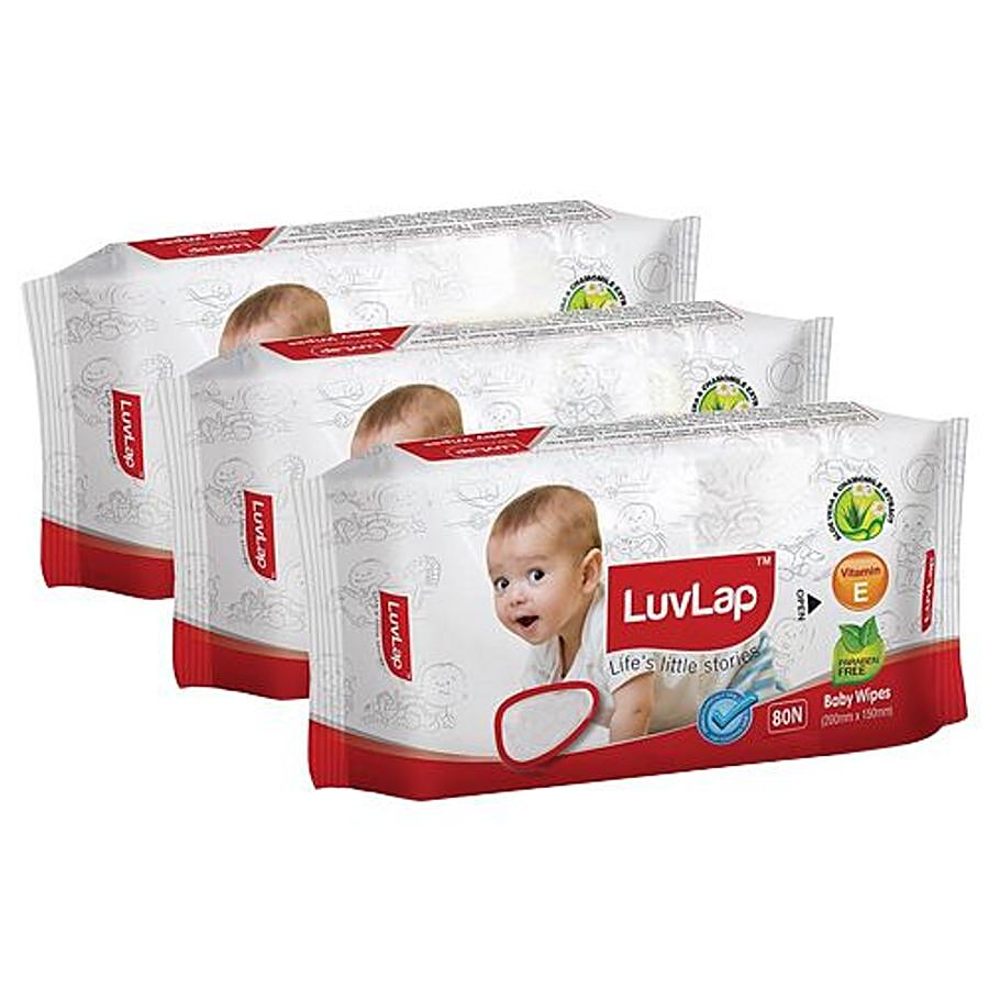 LuvLap Baby Wet Wipes - With Aloe Vera & Chamomile Extract