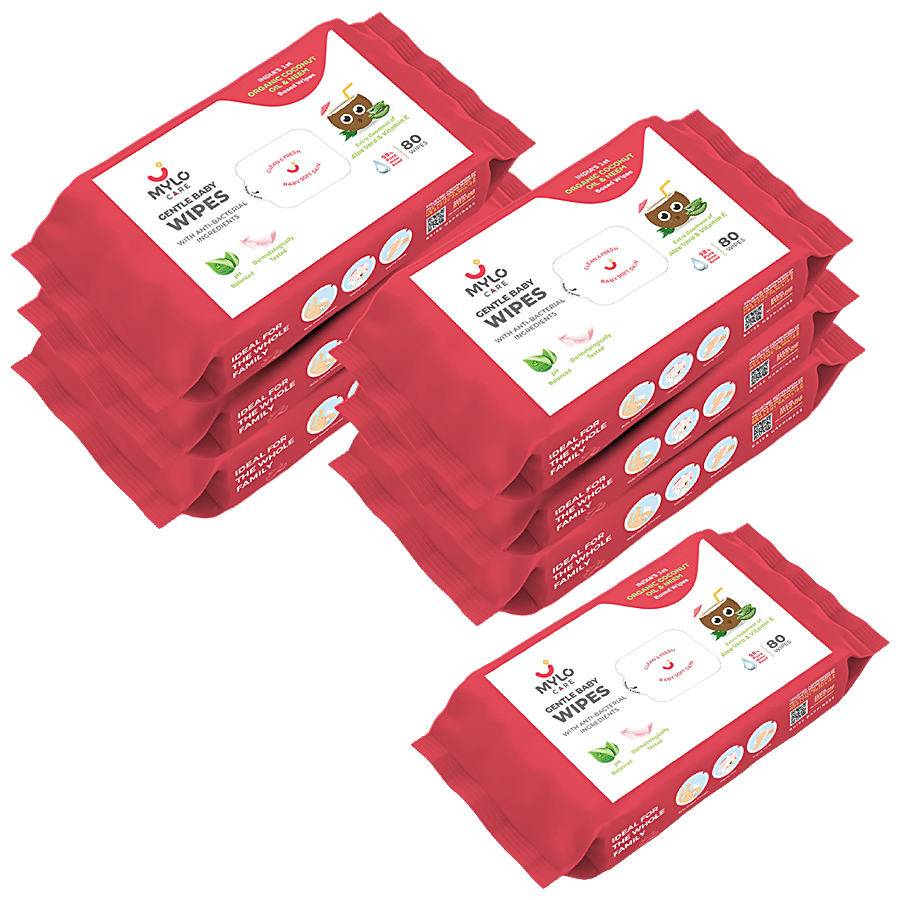 Mylo Care Gentle Baby Wipes - With Organic Coconut Oil & Neem