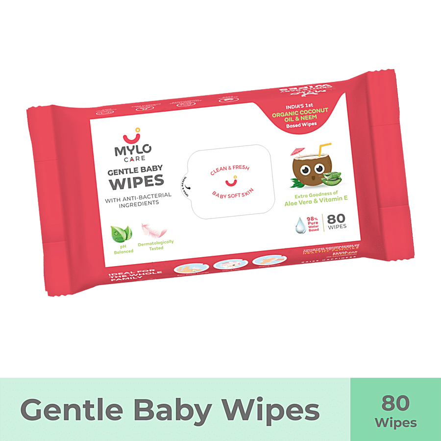 Mylo Care Gentle Baby Wipes - With Organic Coconut Oil & Neem