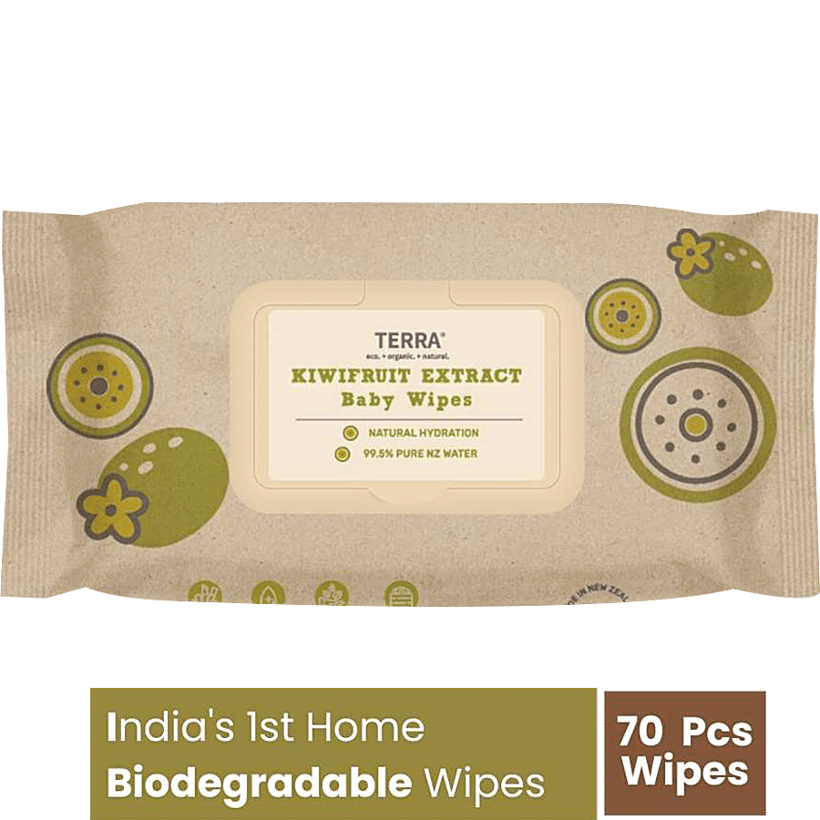 Terra Kiwi Fruit Extract Baby Wipes - Provides Natural Hydration