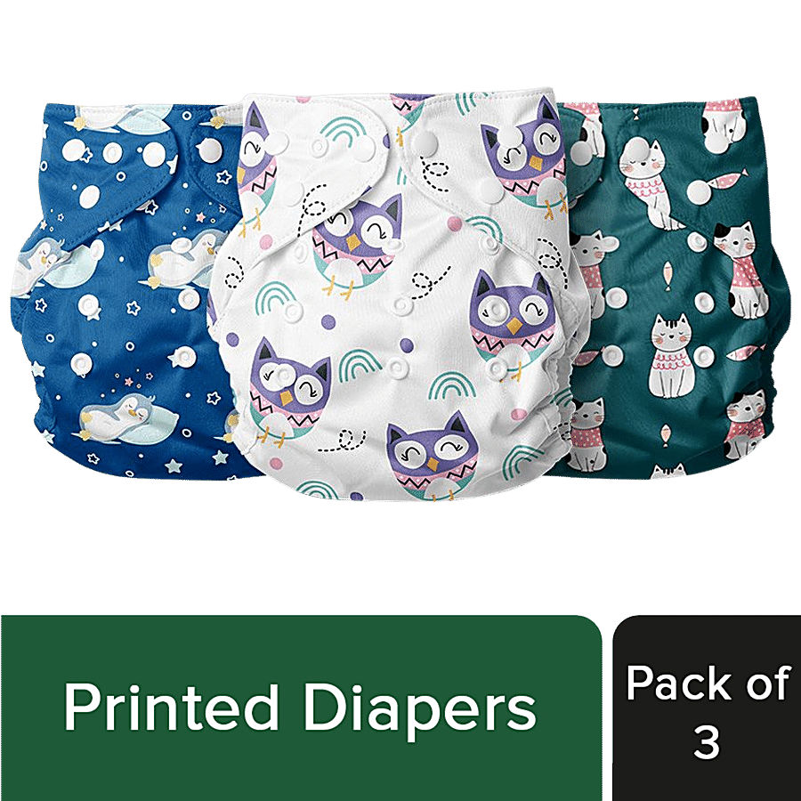 Baby Story By Healofy Kids Reusable Printed Cloth Diaper Nappies - Wet-Free