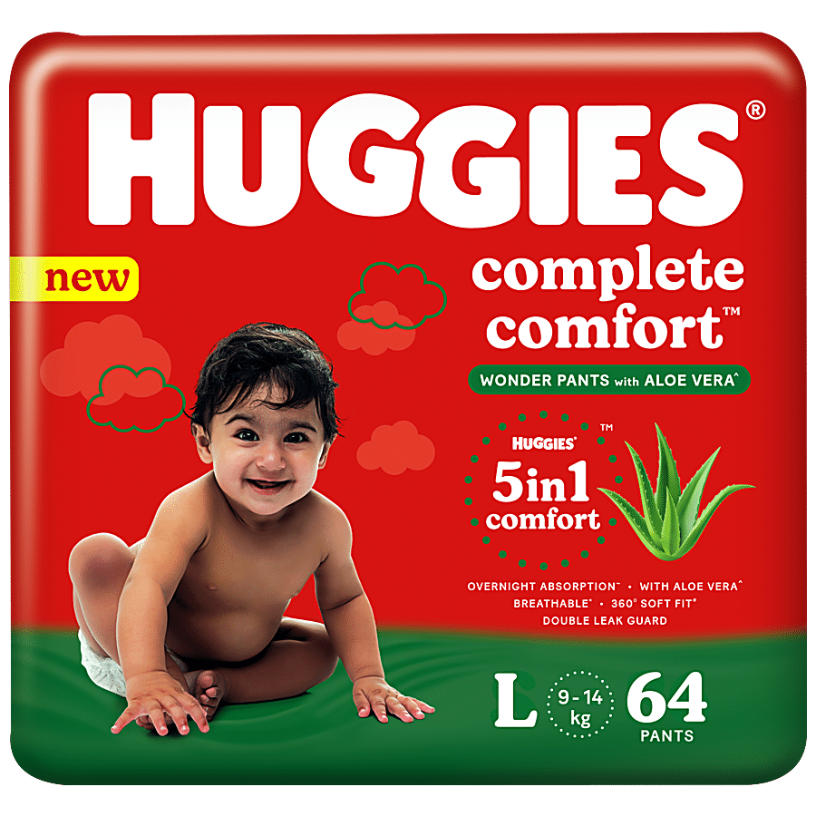 Huggies Complete Comfort Wonder Pants With Aloe Vera - Large Size Baby Diaper Pants