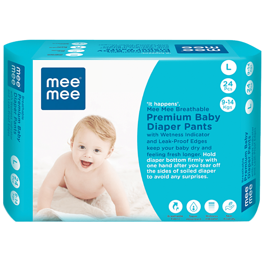 Mee Mee Breathable Premium Baby Diaper Pants With Wetness Indicator - Large