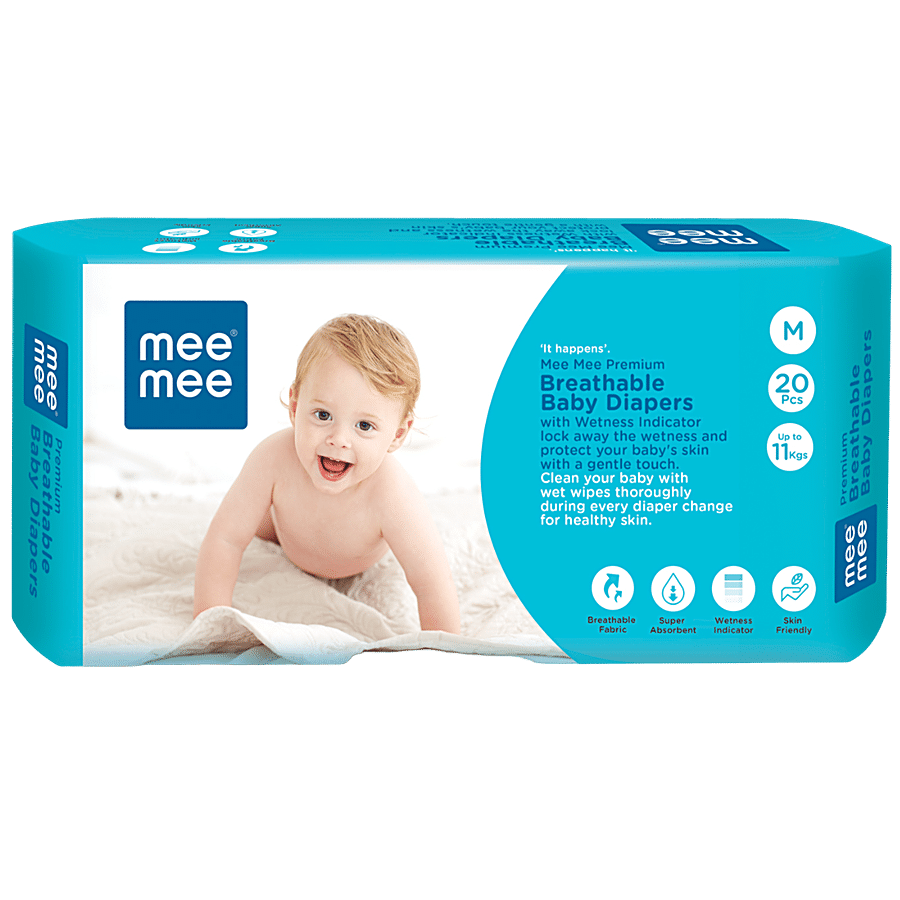 Mee Mee Premium Breathable Baby Diapers - M