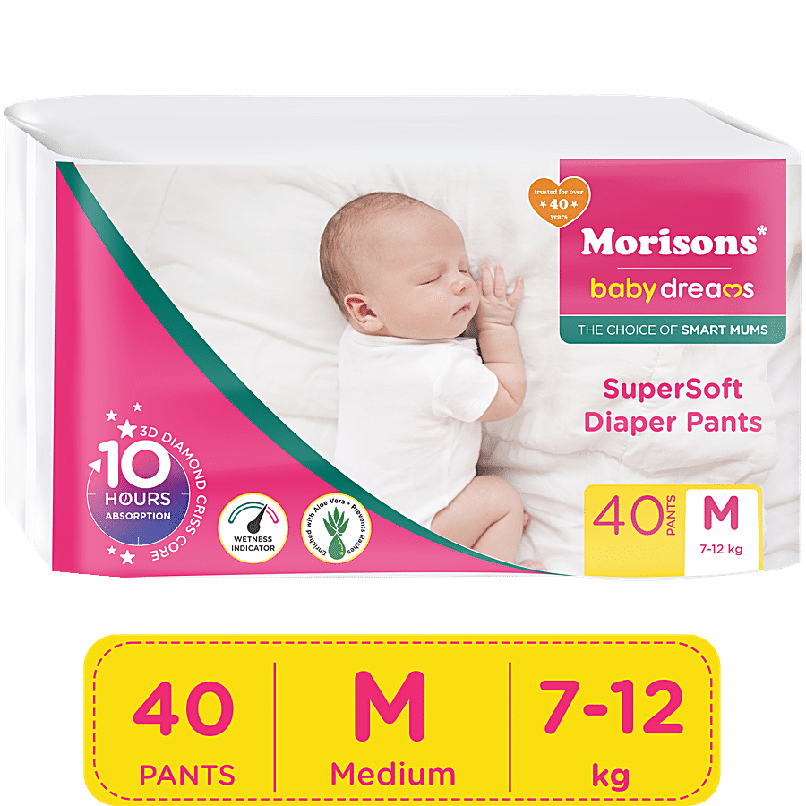 Morisons Baby Dreams Super Soft Baby Diaper Pants - M