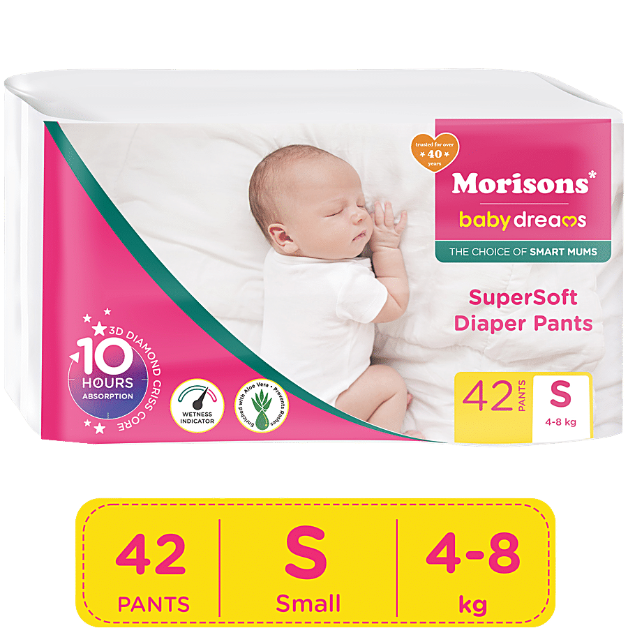 Morisons Baby Dreams Super Soft Baby Diaper Pants - S