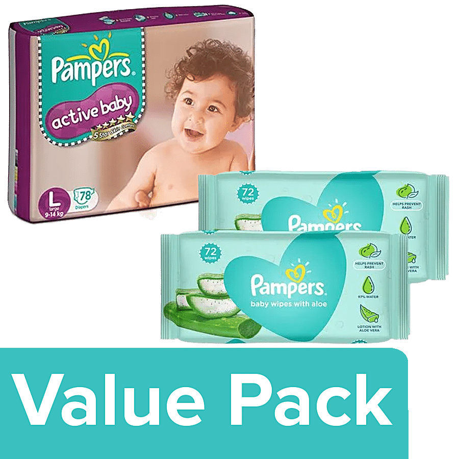 Pampers  Active Baby Tape Style Diapers