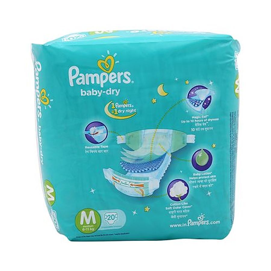 Pampers  Baby-Dry Disposable Diapers - Medium