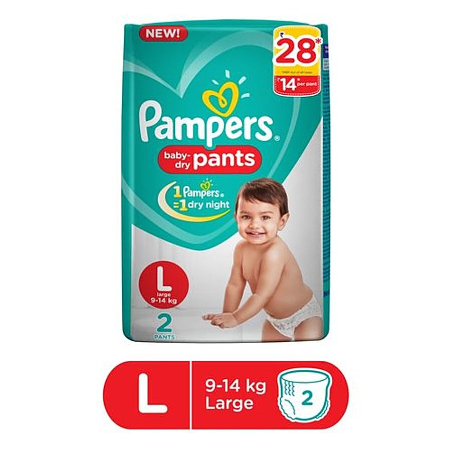 Pampers  New Dry Large - 2 Diapers Pants