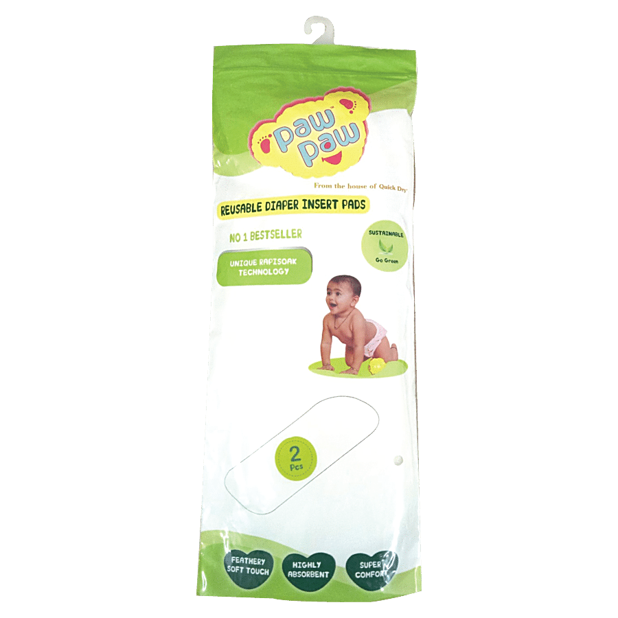 Paw Paw Reusable Diaper Insert Pads - Unique Rapisoak Technology