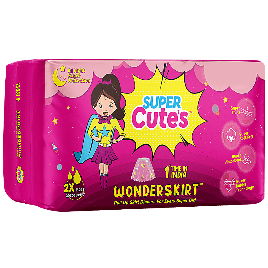 Super Cute's WonderSkirt Pull Up Skirt Diapers For Girls - Soft