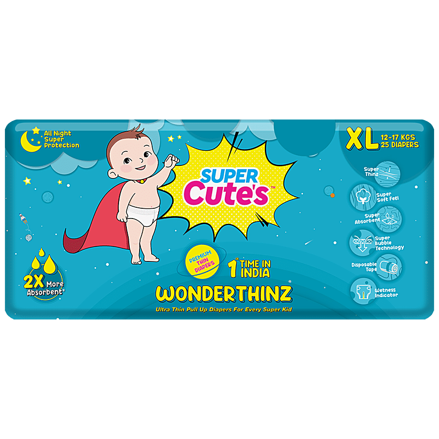 Super Cute's WonderThinz Ultra Thin Pull Up Diapers - Soft