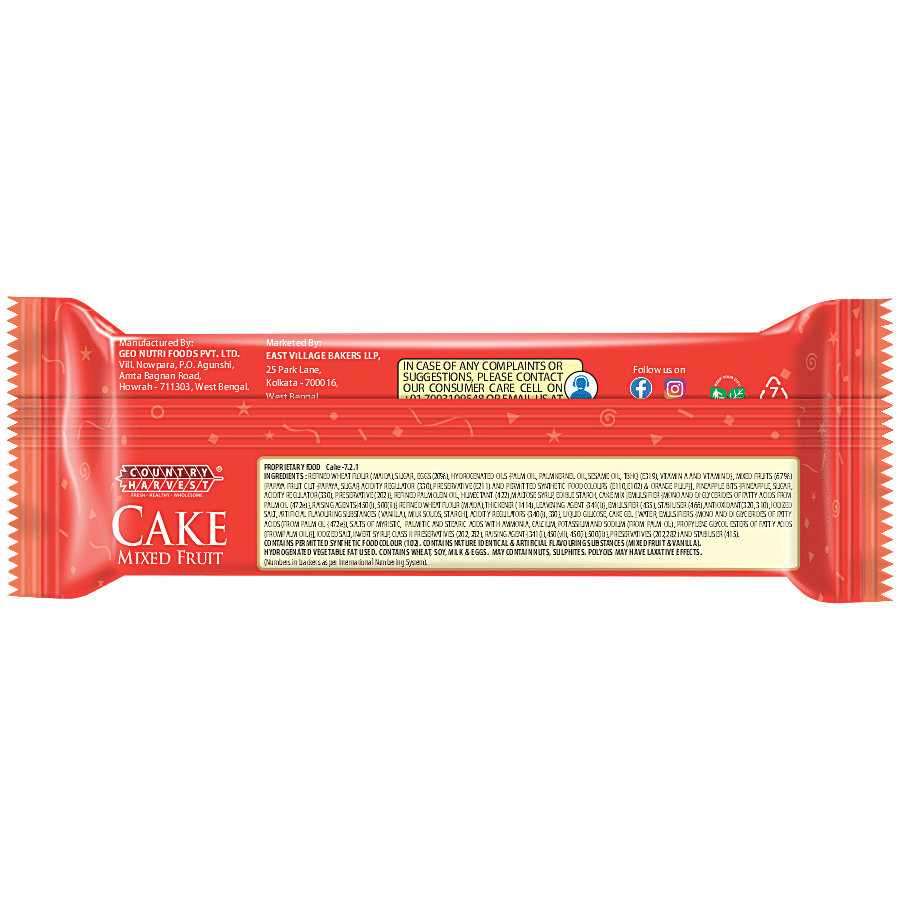 Country Harvest Mixed Fruit Bar Cake - Contains Egg Only