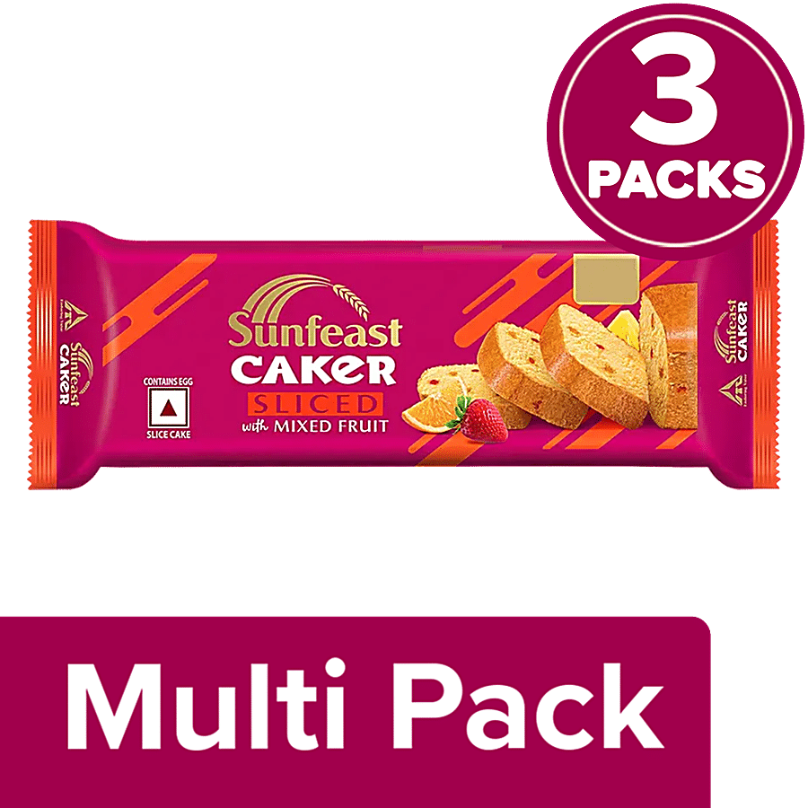 Sunfeast Caker Sliced Cake - Mixed Fruit