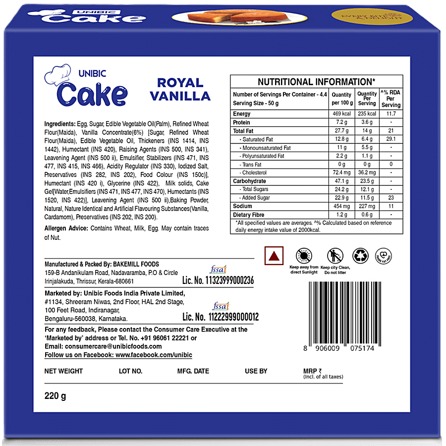 UNIBIC Cake - Royal Vanilla