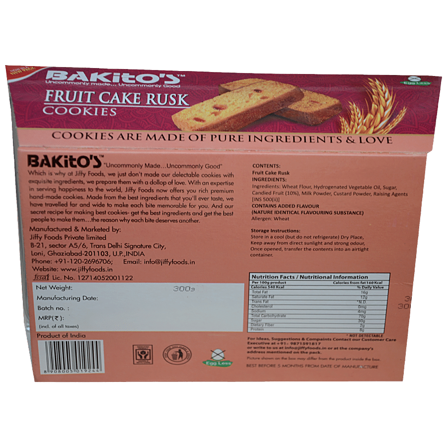 BAKITO'S Fruit Cake Rusk Cookies - Premium