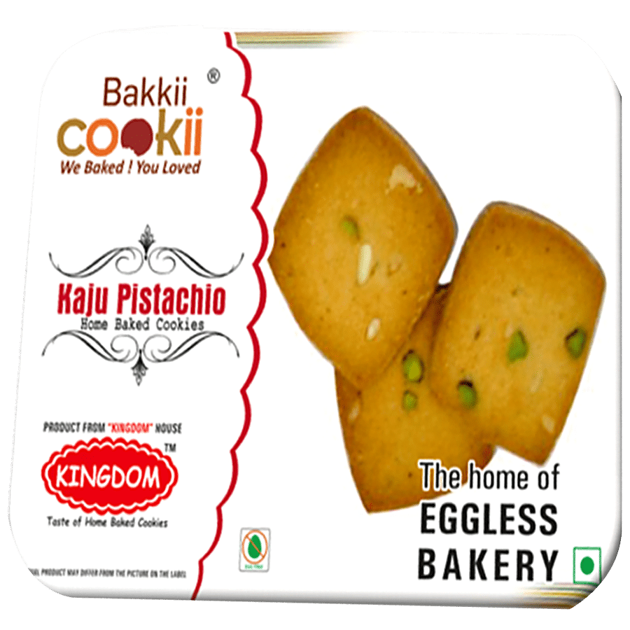 Bakkii Cookii Kaju Pistachio Cookies - Eggless