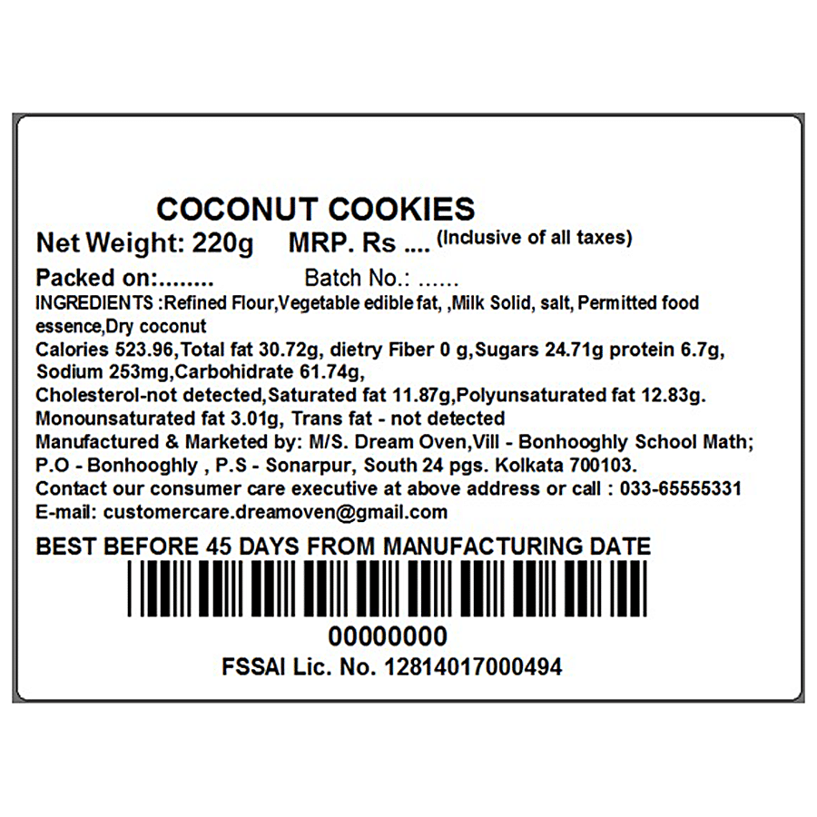 Dream Oven Cake Mania Cookies - Coconut