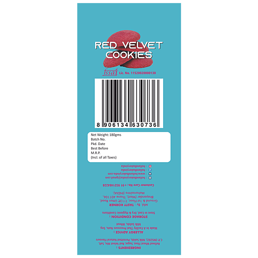 Holland Bakery & Snacks Premium Red Velvet Cookies - Teatime Snack