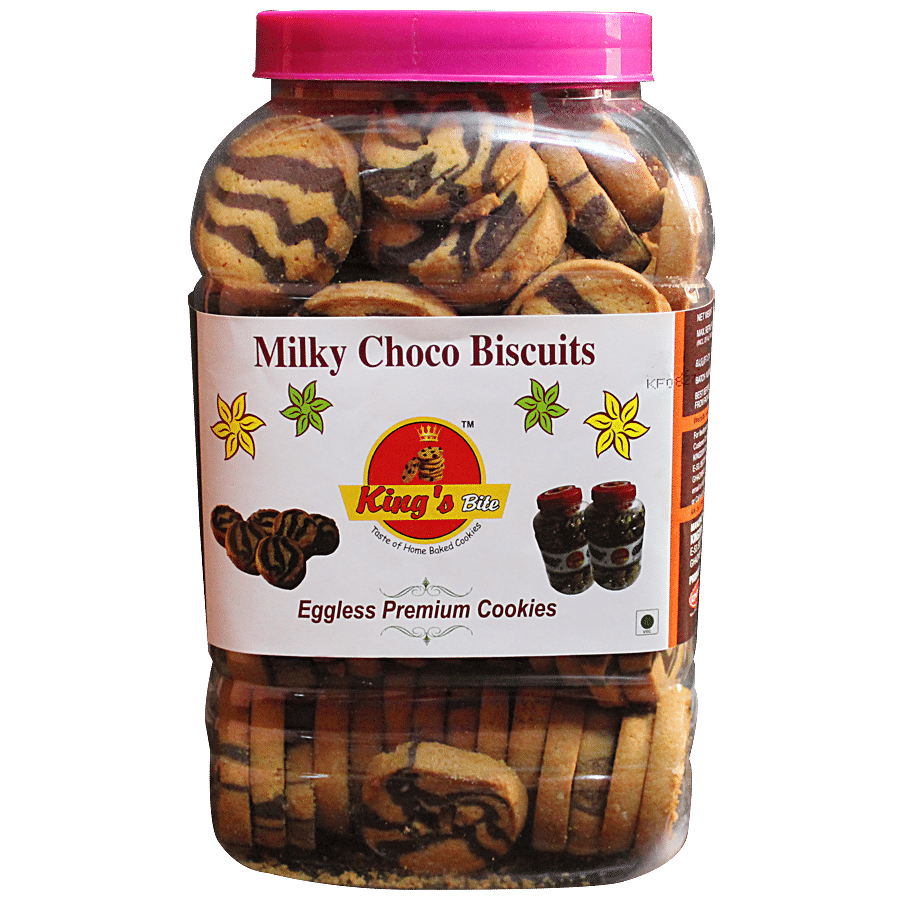 King's Bite Milky Choco Biscuits - Eggless Premium Cookies