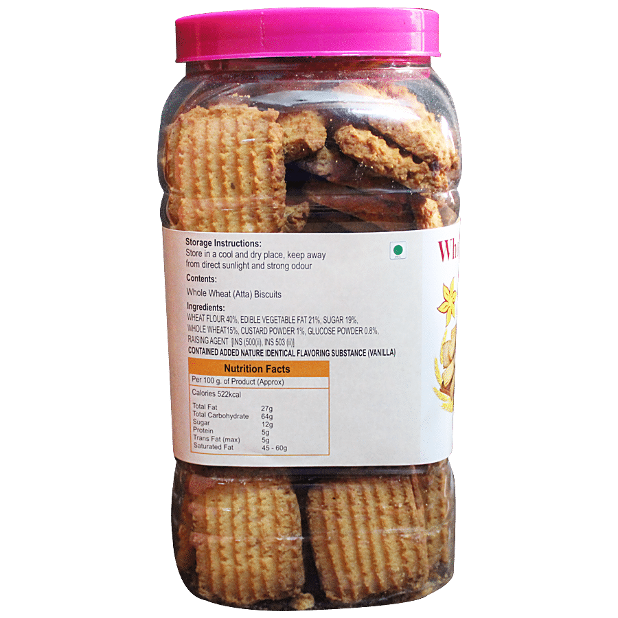 King's Bite Whole Wheat (Atta) Biscuits - Eggless Premium Cookies