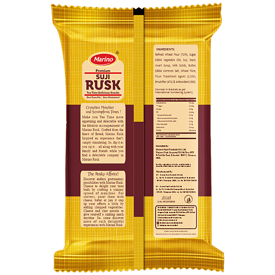 Marino Premium Suji Rusk - Rich In Antioxidants & Fibre