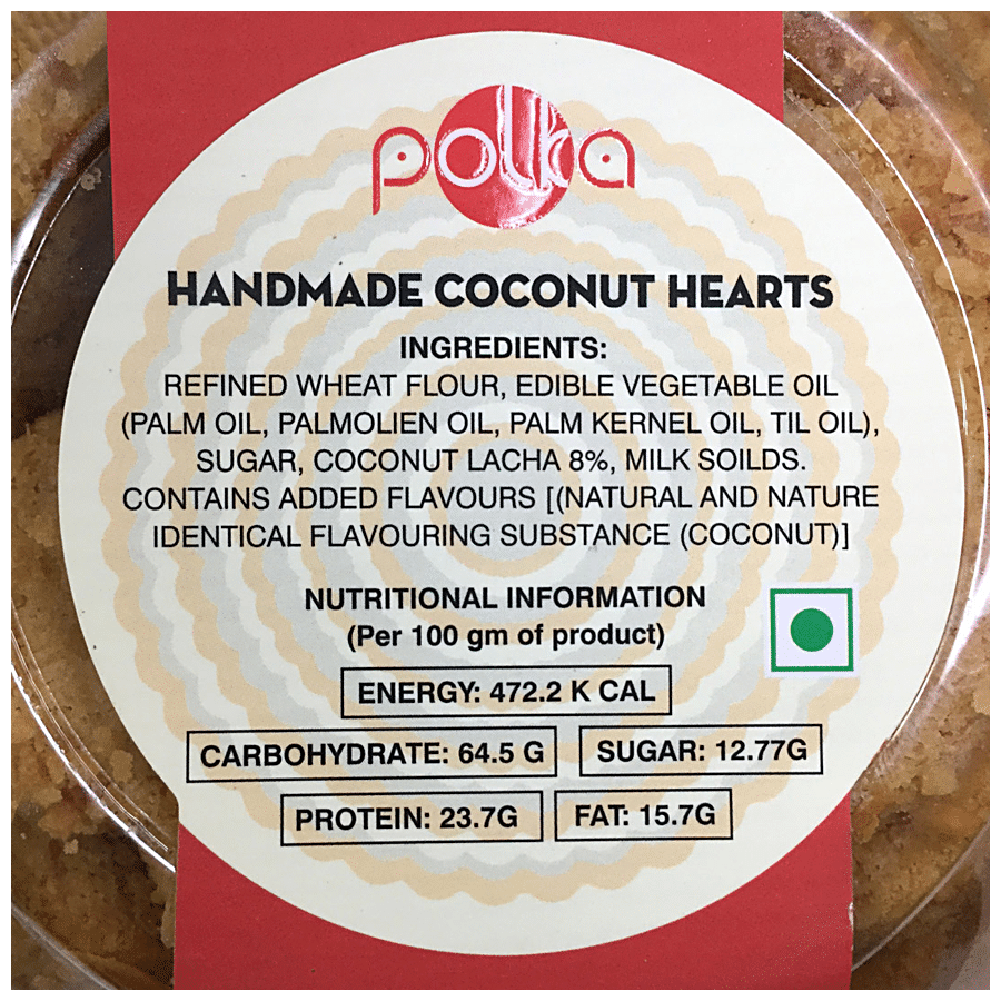 POLKA Handmade Coconut Heart Cookies - Sweet & Crispy