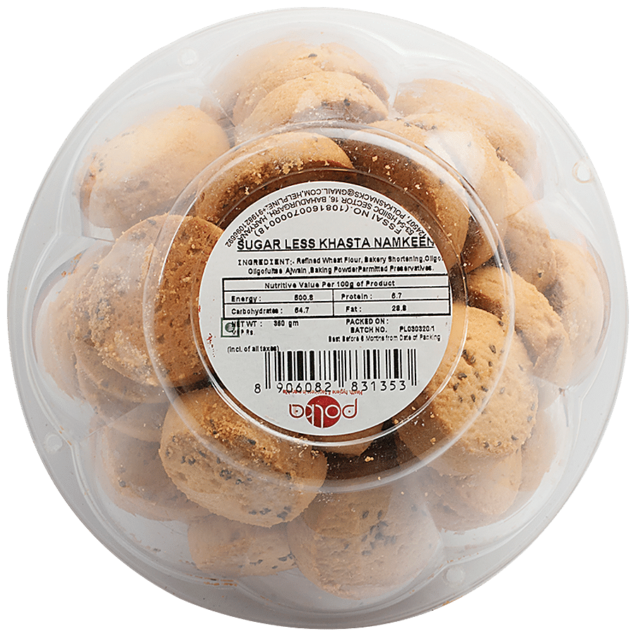 POLKA Sugarless Khasta Jeera Namkeen Cookies - 90% Less Sugar Than Normal Cookies