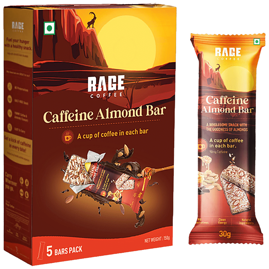 Rage Coffee Caffeine Almond Bar - Wholesome Snack