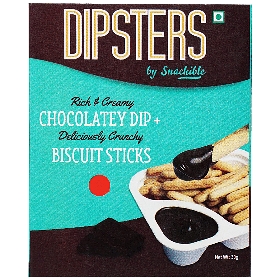 Snackible Dipsters Chocolatey Dip With Biscuit Sticks - Smooth