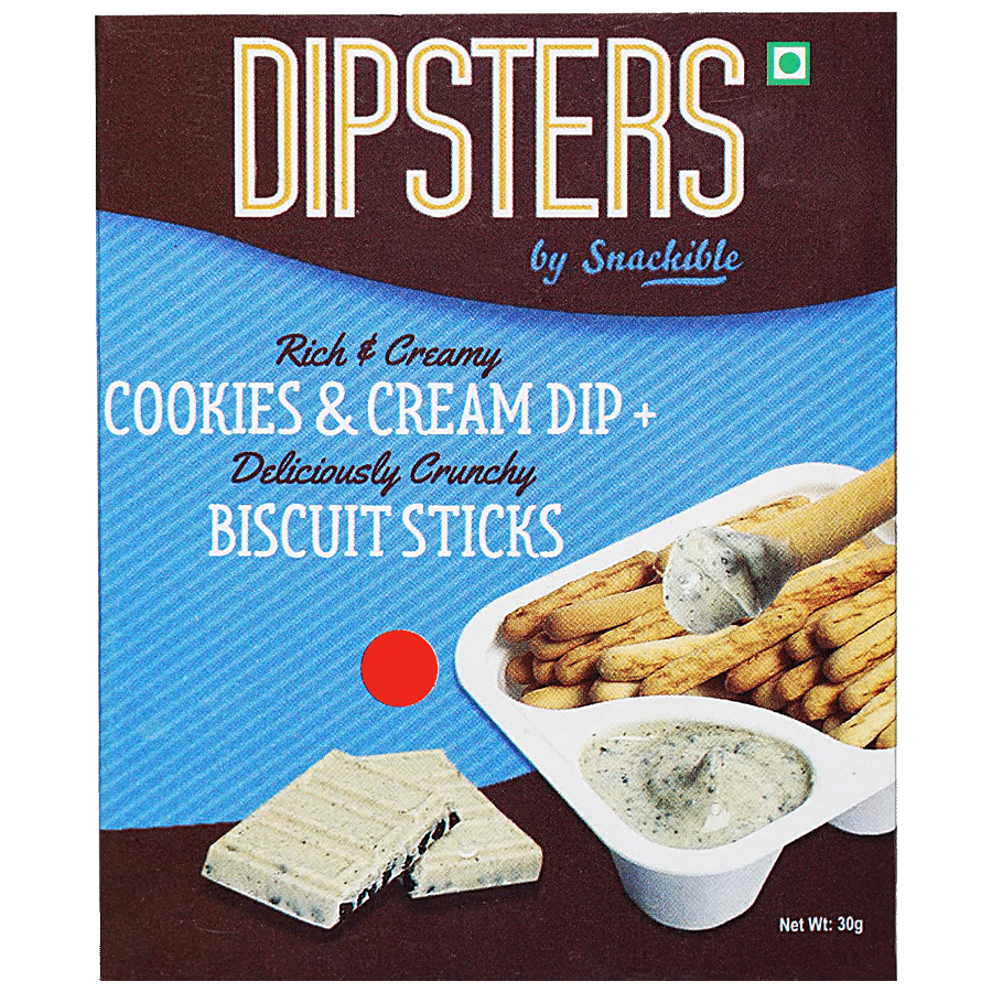 Snackible Dipsters Cookies & Cream Dip With Biscuit Sticks - Smooth