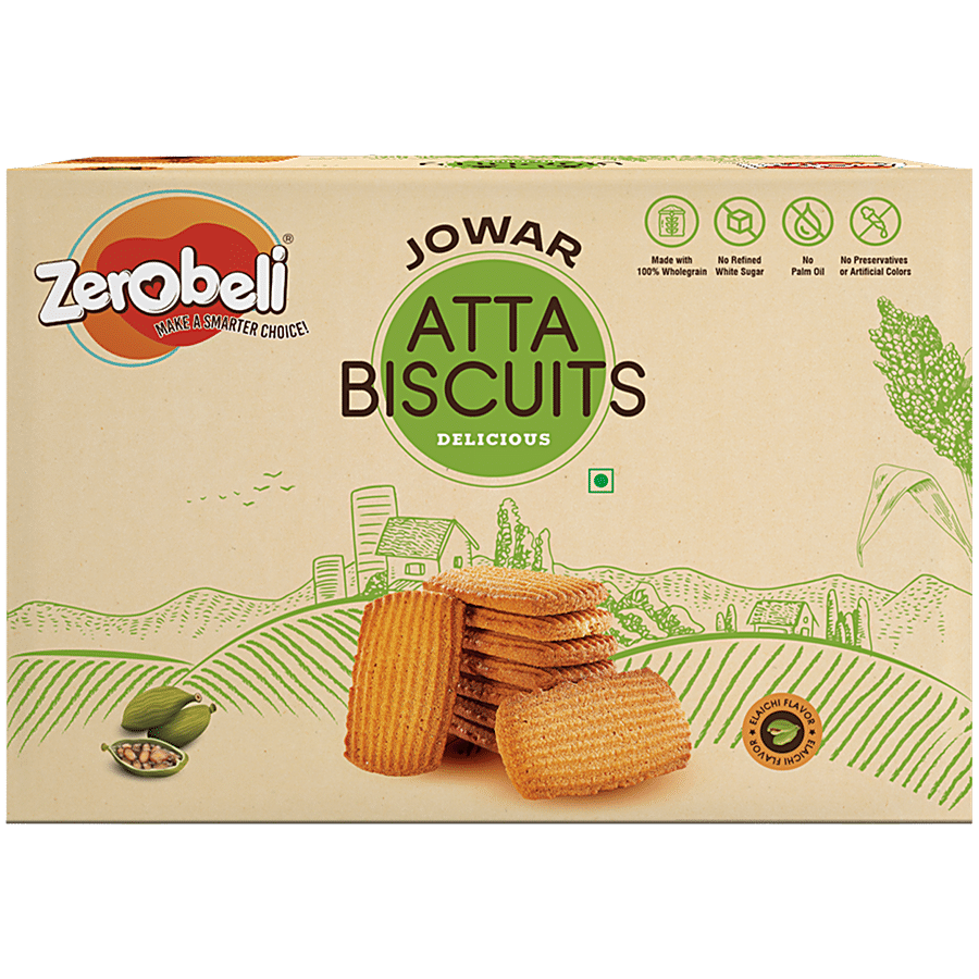 Zerobeli Premium Jowar Atta Biscuits With Elaichi